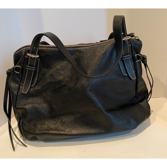 Dooney and Bourke Black Leather‎ Purse, satchel style, beautiful detail - Picture 3 of 15